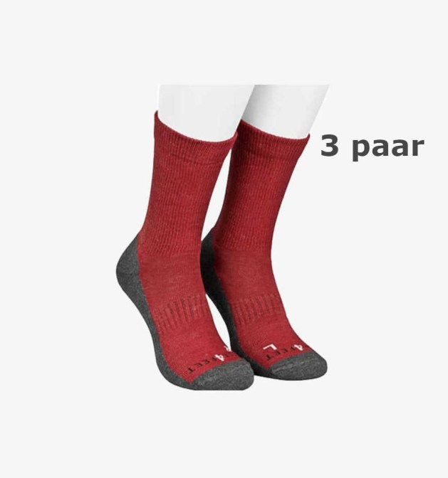 BestSilver Outdoor sokken Bordeaux rood - 3 paar